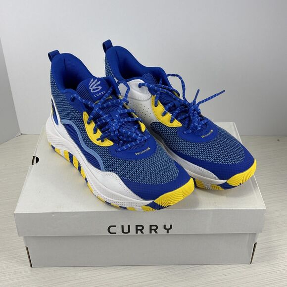 UNDER ARMOUR SNEAKERS MEN CURRY 3Z 24 BLU/WHT 3027626-400 Size 10 NEW - Picture 1 of 8